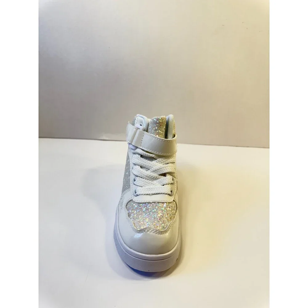 C20. Lucky Step Kids Glitter/White Sneakers-US 11.5